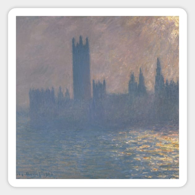 Houses of Parliament, Sunlight Effect (Le Parlement, effet de soleil) by Claude Monet Magnet by Classic Art Stall